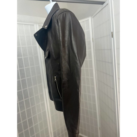 LUIS LEATHER Lambskin Cafe Dark Brown Leather Motorcycle Jacket Large 48 - Picture 6 of 16